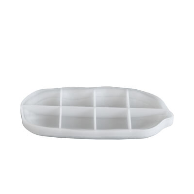 DIY Simple Ins Style Aromatherapy Gypsum Relief Striped Leaf Tray Dish Ornament Silicone Mold