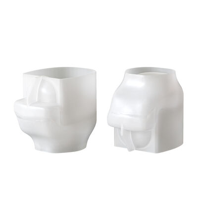 Hot selling silicone toilet mold, gypsum candle stand ornament, funny home decoration mold