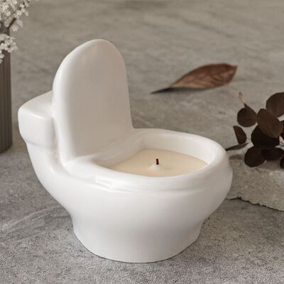 Hot selling silicone toilet mold, gypsum candle stand ornament, funny home decoration mold