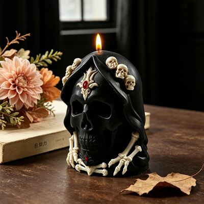3D Skull Death Hand Bone Silicone Mold Halloween Series Aromatherapy Gypsum Candle Mold Manufacturer Direct Supply