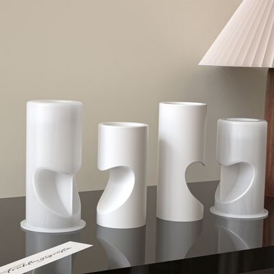 Cylindrical puzzle heart-shaped candlestick ornament silicone mold DIY Valentine's Day atmosphere candle lamp gypsum mold