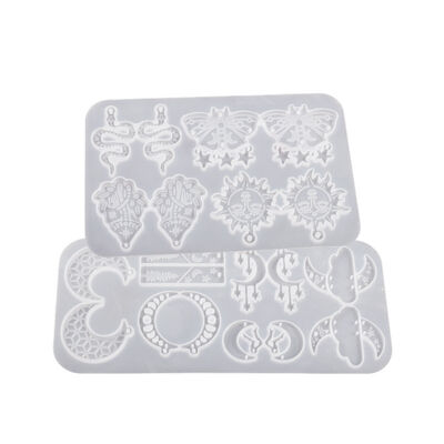 DIY Crystal Dropping Gel Butterfly Snake Moon Cloud Stars Christmas Tree Earrings Pendant Silicone Mold