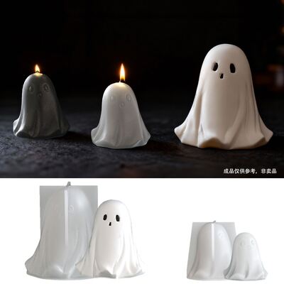 Halloween Ghost Candle Silicone Mold 3D Stereoscopic Little Ghost Aromatherapy Candle Mold Handmade DIY Gypsum Mold