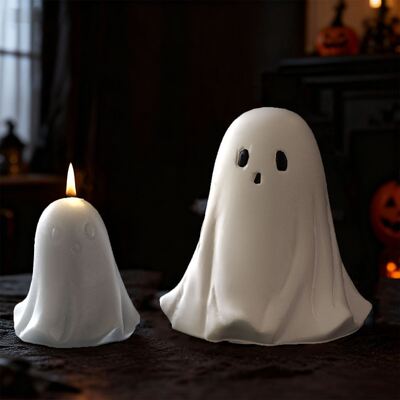 Halloween Ghost Candle Silicone Mold 3D Stereoscopic Little Ghost Aromatherapy Candle Mold Handmade DIY Gypsum Mold