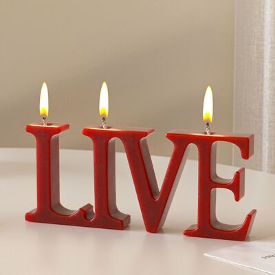 Dropping adhesive letter hanging mold LIVE English word HOME Candle gypsum ornament silicone mold