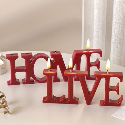 Dropping adhesive letter hanging mold LIVE English word HOME Candle gypsum ornament silicone mold