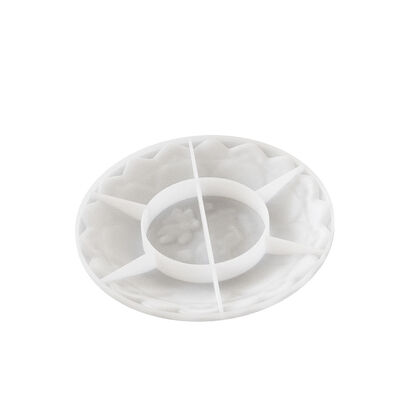 Drip resin mirror relief lotus plate tray DIY aromatherapy gypsum storage tray silicone mold