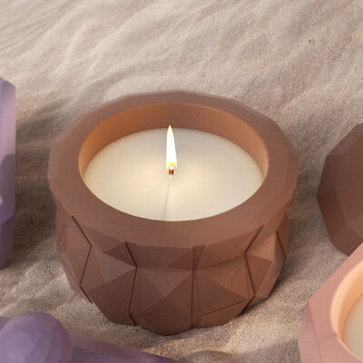 DIY crystal dropper cement cup creative octagonal square cut gypsum candle cup ornament silicone mold