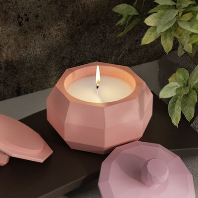 DIY crystal dropper cement cup creative octagonal square cut gypsum candle cup ornament silicone mold