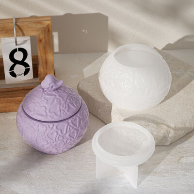 Dropped Love Relief Pattern Storage Box DIY Aromatherapy Gypsum Candle Cup Storage Can Silicone Mold
