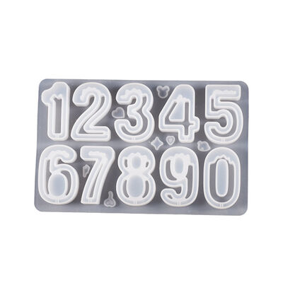 DIY crystal resin drop glue Arabic numerals quicksand keychain pendant pendant silicone mold