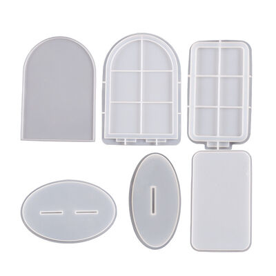 DIY crystal dropper resin quicksand ornament rectangular elliptical quicksand photo frame table silicone mold