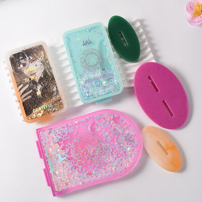 DIY crystal dropper resin quicksand ornament rectangular elliptical quicksand photo frame table silicone mold