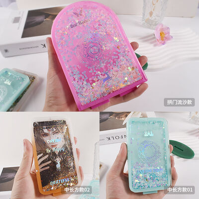DIY crystal dropper resin quicksand ornament rectangular elliptical quicksand photo frame table silicone mold