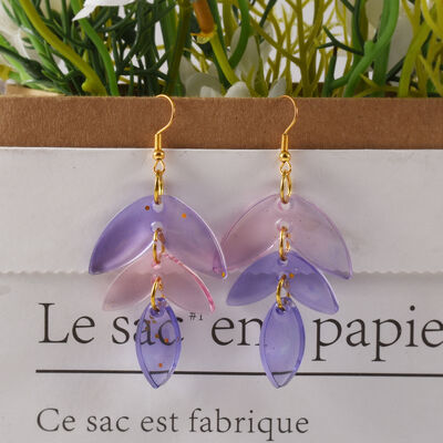 Crystal dropper DIY resin mirror connected earrings pendant jewelry pendant cloud leaf pendant silicone mold