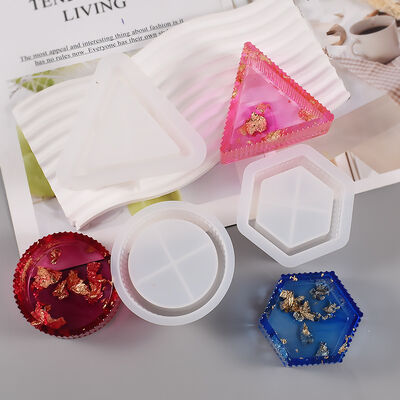 Crystal dropper DIY resin mirror connected earrings pendant jewelry pendant cloud leaf pendant silicone mold