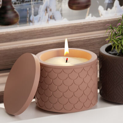 DIY crystal drip glue cement fish scale leaf pattern flower pot storage box gypsum candle cup ornament silicone mold