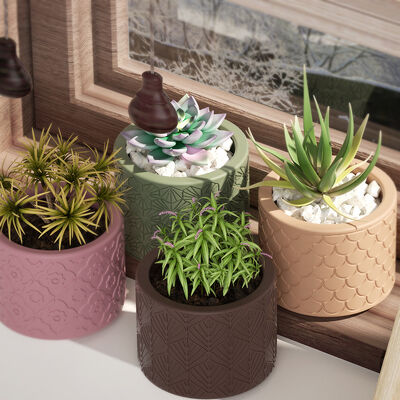 DIY crystal drip glue cement fish scale leaf pattern flower pot storage box gypsum candle cup ornament silicone mold