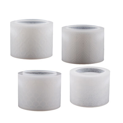 DIY crystal drip glue cement fish scale leaf pattern flower pot storage box gypsum candle cup ornament silicone mold