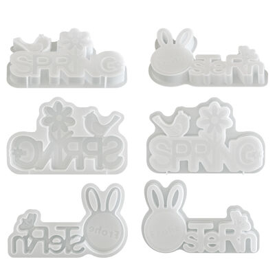 New Easter letter silicone mold DIY chicken rabbit flower letter ornament gypsum mold