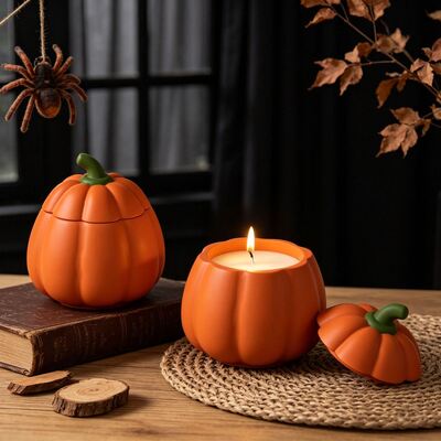 Pumpkin storage jar silicone mold DIY Halloween aromatherapy gypsum candle cup decoration mold