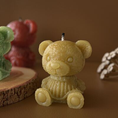 3D sitting and standing flower skirt teddy bear gypsum jewelry mold DIY aromatherapy candle ornament silicone mold