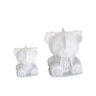 3D sitting and standing flower skirt teddy bear gypsum jewelry mold DIY aromatherapy candle ornament silicone mold