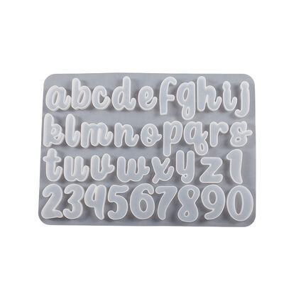 Crystal Drip Glue DIY Lowercase English Letter Pendant Hanging Decoration Silicone Mold Digital Keychain Pendant