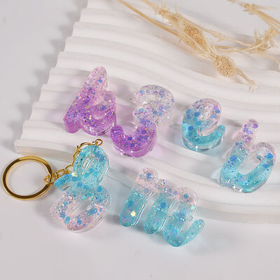 Crystal Drip Glue DIY Lowercase English Letter Pendant Hanging Decoration Silicone Mold Digital Keychain Pendant