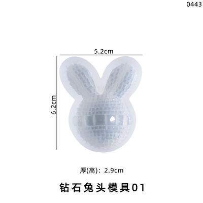 DIY crystal dropper mold 3D diamond bear rabbit violent bear keychain backpack buckle silicone mold