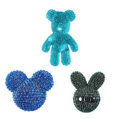 DIY crystal dropper mold 3D diamond bear rabbit violent bear keychain backpack buckle silicone mold