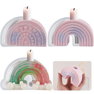 Dropping resin arch rainbow arch candle holder silicone mold DIY gypsum cement mold aromatherapy candle mold