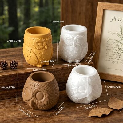 Cross border new product owl storage can silicone mold DIY aromatherapy gypsum candle cup dropper mold