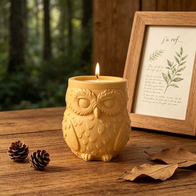 Cross border new product owl storage can silicone mold DIY aromatherapy gypsum candle cup dropper mold