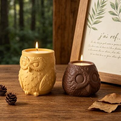 Cross border new product owl storage can silicone mold DIY aromatherapy gypsum candle cup dropper mold