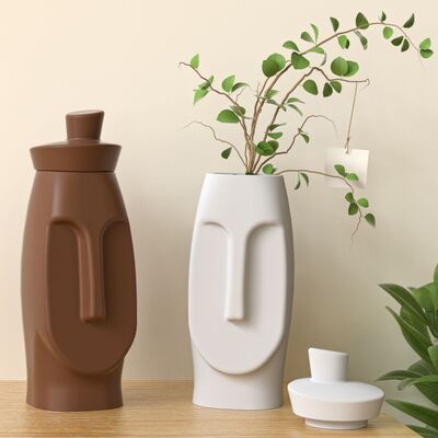 Geometric Face Vase Storage Jar Gypsum Mold DIY Aromatherapy Resin Gypsum Ornament Silicone Mold
