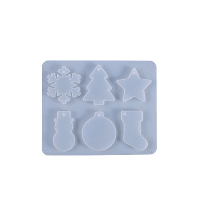 DIY molde de gotero de cristal de Navidad copo de nieve hombre de nieve árbol botas serie de campana colgante molde de silicona