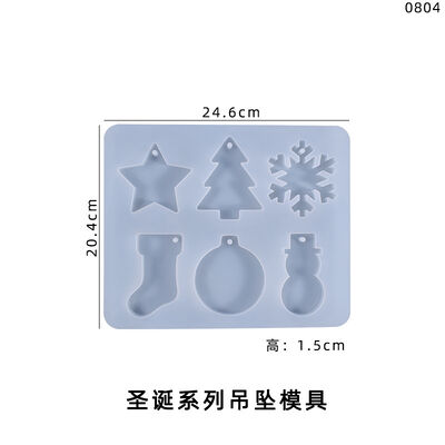 DIY molde de gotero de cristal de Navidad copo de nieve hombre de nieve árbol botas serie de campana colgante molde de silicona