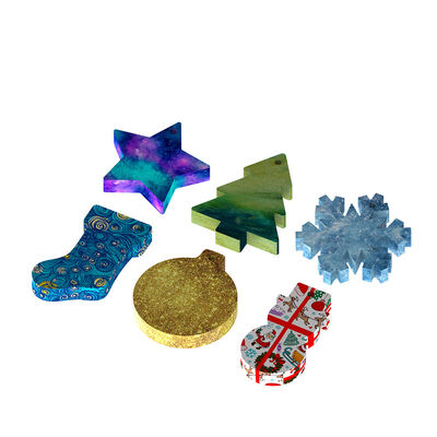 DIY molde de gotero de cristal de Navidad copo de nieve hombre de nieve árbol botas serie de campana colgante molde de silicona