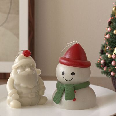 Aromaterapia yeso adorno de muñeco de nieve de Navidad molde de silicona DIY decoración de velas de Navidad molde