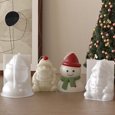 Aromaterapia yeso adorno de muñeco de nieve de Navidad molde de silicona DIY decoración de velas de Navidad molde