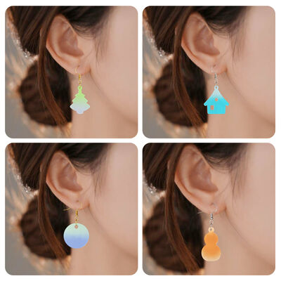 DIY crystal dropper Christmas pendant hanging snowman house Christmas tree earrings hanging silicone mold