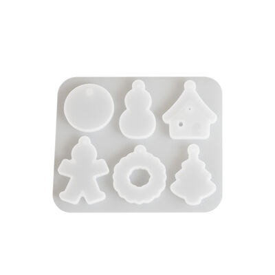 DIY crystal dropper Christmas pendant hanging snowman house Christmas tree earrings hanging silicone mold