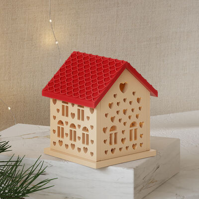 DIY resin plaster house small night light splicing Christmas house candle base silicone mold