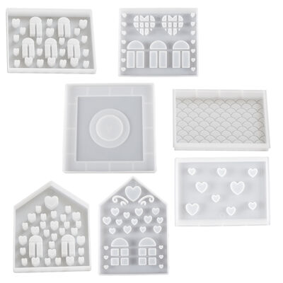 DIY resin plaster house small night light splicing Christmas house candle base silicone mold