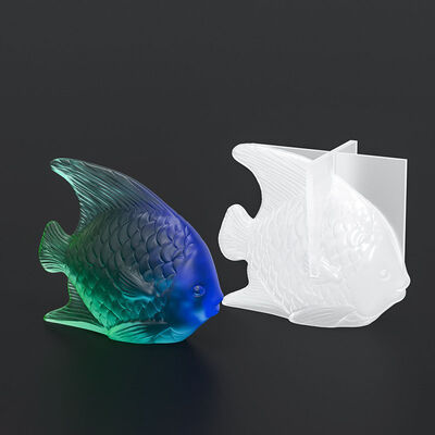 DIY crystal dropper resin grinding tool, three-dimensional flat goldfish table decoration, silicone mold wholesale