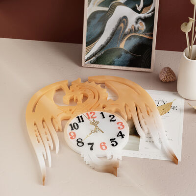 DIY Dragon Flying Clock Dropping Mold Simple Watch Movement Arabic numerals Dial Ornament Silicone Mold