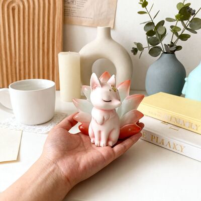 Nine Tailed Fox 3D Stereoscopic Silicone Mold DIY Aromatherapy Gypsum Candle Expansion Stone Fox Pendant Dropping Mold