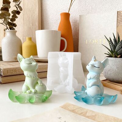 Nine Tailed Fox 3D Stereoscopic Silicone Mold DIY Aromatherapy Gypsum Candle Expansion Stone Fox Pendant Dropping Mold