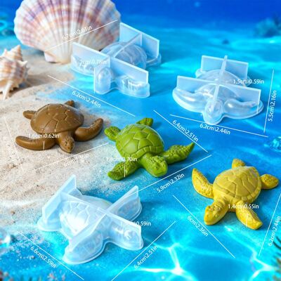 3D Turtle Silicone Mold DIY Aromatherapy Candle Gypsum Marine Animal Ornament Dropping Mold